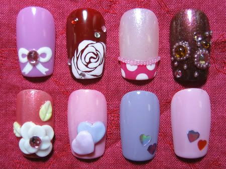 acrylic nail designs for valentines. Sweet Ribbon, Valentine Rose,