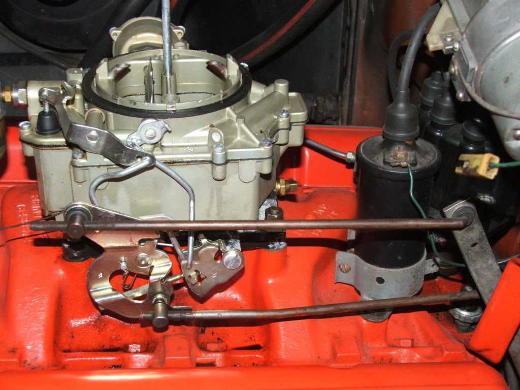 57 4BBL carb lower rod adjustment Chevy Tri Five Forum