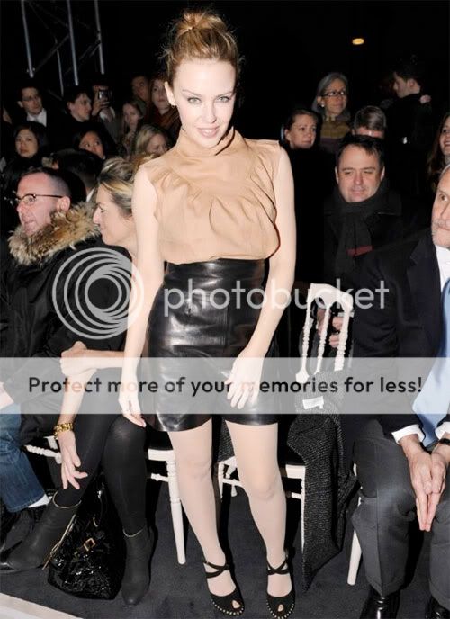 Kylie Minogue,Leather Shorts,Paris Fashion Week