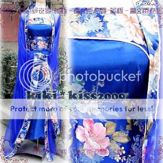 China Fairy girl s HANFU Tan Dynasty Dress Blue Cosplay Custom made 