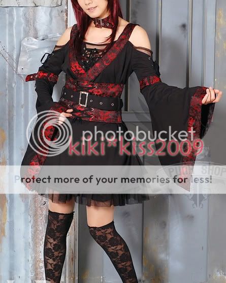 Gothic Lolita Dress Kimono Cosplay Costum Kleider Rot  