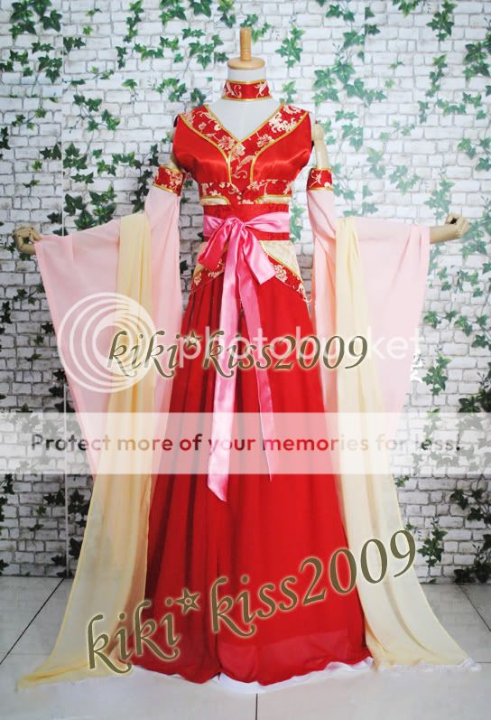 China DancingDressRedHANFU TanDynasty Kimono CustomMade  